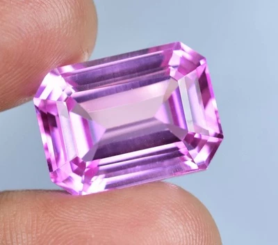 Flawless 29.80 Ct Natural Pinkish Morganite Emerald Cut Certified Loose Gemstone - Image 1 of 4