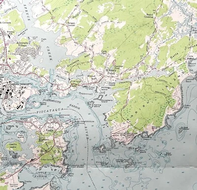 Map Kittery Maine New Hampshire 1973 Topographic Geo Survey 1:24000 27x22 TOPO6 - Image 1 of 3