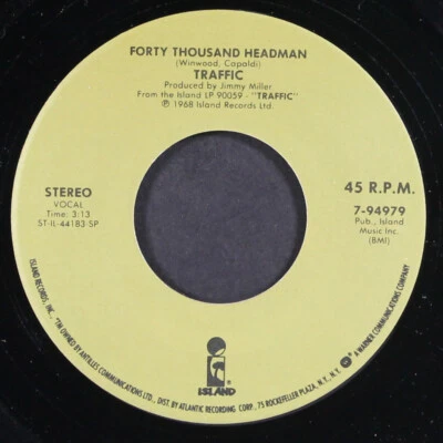 TRAFFIC: empty pages / forty thousand headman ISLAND 7" Single 45 RPM - Image 1 of 2