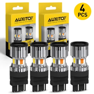 4X Error Free White/Amber 3157 LED DRL Switchback Turn Signal Parking Light Bulb - Bild 1 von 11