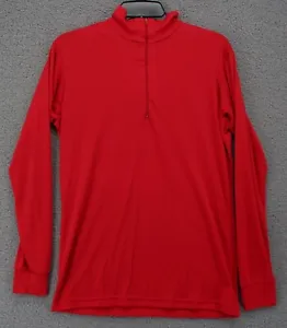 Vintage Patagonia Capilene Pullover Men Large Red 1/4 Zip Long Sleeve USA Base - Picture 1 of 11