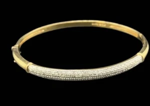 Brazalete brazalete con bisagras de diamantes de plata de ley 925 maciza - Imagen 1 de 7