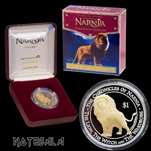 NEW ZEALAND 1$ DOLLAR 2006 The Chronicles of Narnia The LION 1 Oz 999 Silver+BOX - Picture 1 of 9