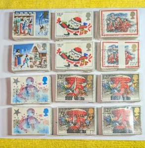 UK CHRISTMAS AND UNIQUE STAR QUEEN STAMP BUNDLES 3p-12p BRIGHT LOT 12 MERRY... - Picture 1 of 5