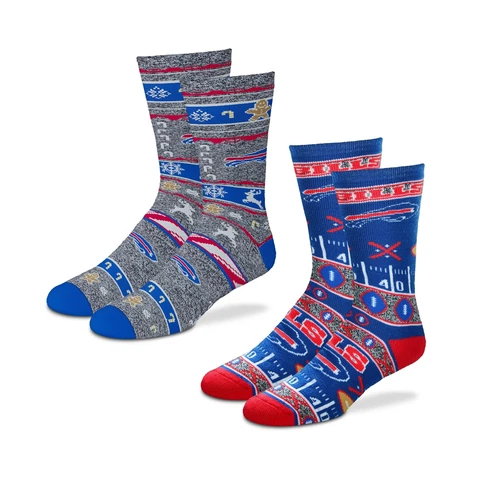 FBF Orginals - NFL Super Fan & Ugly Holiday Christmas Gift Socks - 2 Pack Cover