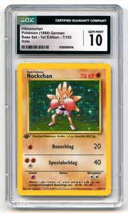 CGC 10 GEM MINT German Hitmonchan Nockchan Base Set 1st Edition Holo  7/102  -16 - Picture 1 of 2