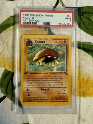 1999 Pokemon - 1st Edition Kabuto Non-Holo Fossil 50/62 - PSA 9 Mint! - WOTC - Image 1 of 4