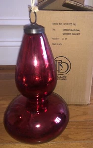 Ballard Designs Red Mercury Glass Finial 8” Ornament Christmas Decor NEW in Box - Picture 1 of 6