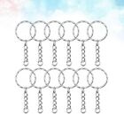  100 Pcs Metal Split Key Chain Twisted Round Keychain with Chain and Hanging