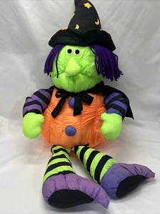 Vtg Nylon Stuffins Halloween Moon & Stars Hat Colorful Plush Witch 27“~ 1993 - Picture 1 of 8