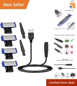 Rechargeable Microtouch Solo Electric Shaver Replacement Heads + Charger Bundle - Picture 1 of 11