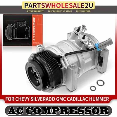 Компрессор переменного тока с 6 канавками для Chevy Silverado 1500 3500 GMC Sierra 1500 Cadillac - Изображение 1 из 4