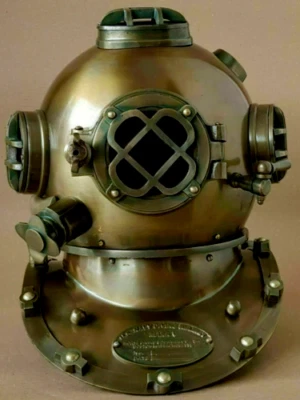 Antique Scuba US Navy Mark V Deep Sea Marine Divers Diving Helmet Home DecorGift - Image 1 of 4