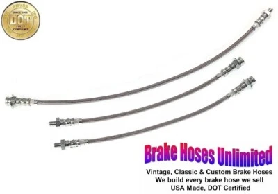 КОМПЛЕКТ ТОРМОЗНЫХ ШЛАНГОВ из нержавеющей стали Mercury Monterey 1952 - Изображение 1 из 2