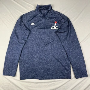 Washington Wizards 1/4 Zip Mens Medium Blue Adidas NBA Climawarm Heather Running - Picture 1 of 11