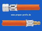 500 cm Propangasschlauch M 1/4"links x Schnellkupplung-Nippel 5000 mm/ 5,0 m