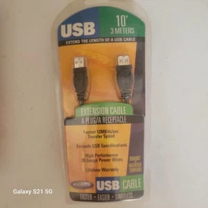 Belkin 10', 3 Meter USB Plug A Plu/A Recptacle Extension Cable, NIB - Picture 1 of 2