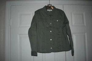 Chaqueta estilo chaqueta vaquera Croft & Barrow verde oliva talla L para mujer - Imagen 1 de 7