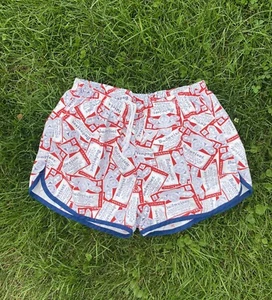 VTG Budweiser Swim Trunks Mesh Lined Shorts Hipster Bud Beer USA Sz S - Picture 1 of 4