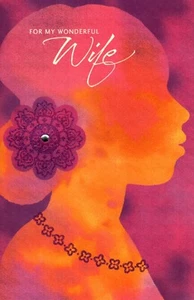 Tarjeta de felicitación de retrato negro afroamericano púrpura del Día de la Madre esposa - Imagen 1 de 3