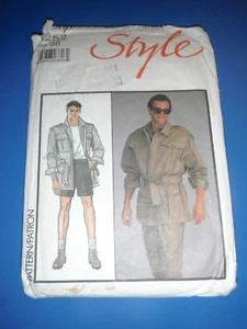 Style 1252 Sewing Pattern Men's Unlined Jacket Trousers Pants Shorts Khaki Shirt - Picture 1 of 1