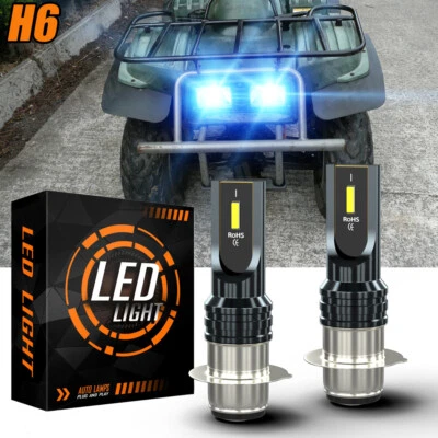 For Yamaha Timberwolf 250 Warrior 350 YFB LED Headlight Kit H6 8000K Blue Bulbs Foto 1 de 4