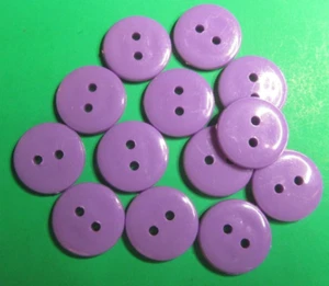 (12) MODERN 5/8" PURPLE PLASTIC 2-HOLE CRAFT EMBELLISHMENT BUTTONS-C898 - Picture 1 of 2