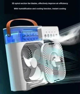 Ventilatore Portatile 3 in 1: Rinfrescatore, Umidificatore e Luce Notturna Casa - Foto 1 di 5