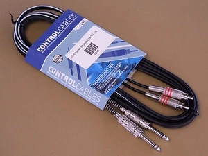 CONTROL CABLES 2 Phono Plugs to 2 Mono Jacks 3m/10' NEW - Picture 1 of 1