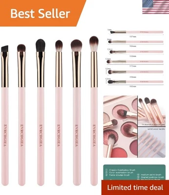 Professional 6-Piece Eye Makeup Brush Set with Soft Nylon Bristles for Blending - Image 1 of 4