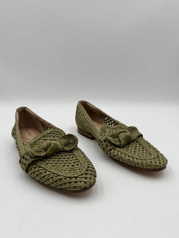 Charles David Olive Green Woven Loafers With Bow Detail Womens Size 8M - Image 1 of 4