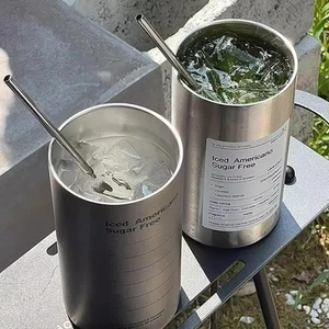 600ml Thermos Cup Portable 304 Stainless Steel Coffee Mug Thermal Leak-proof - Picture 1 of 9
