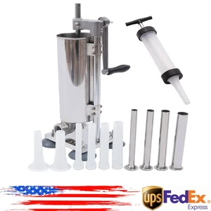 Hausgemachte 6,6 Pfund 3L Vertikale Wurstfüller Fleischfüller Maschine mit 11 Stück Röhrchen USA - Bild 1 von 12