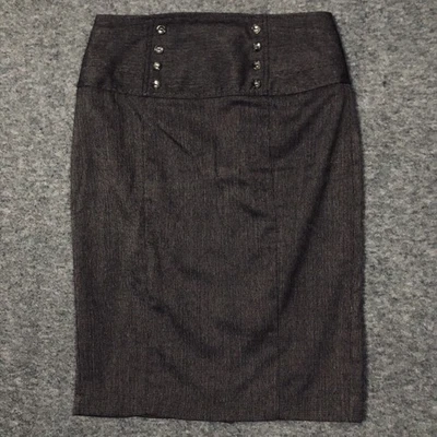 Saia lápis feminina B-Wear 5 cinza espinha de peixe vintage Y2K secretária geek retrô - Imagem 1 de 4