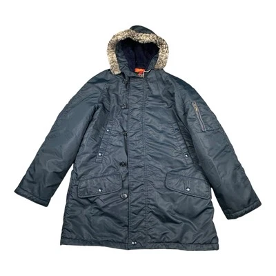 De Colección Años 70 Sears Ropa Exterior Chaqueta Abrigo Para Hombres 42 Alto Piel Capucha Parka Acolchada Snorkel Foto 1 de 4