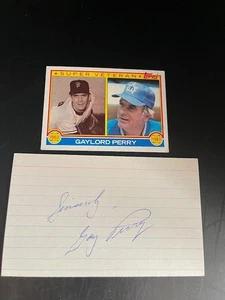 Gaylord Perry  signed 3x5  - HOF Yankees-Mariners Giants  deceased - Picture 1 of 1