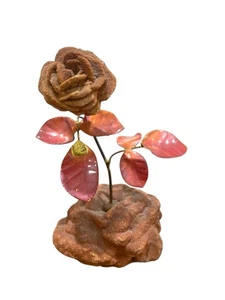 Vintage 1978 Cherokee Rose Copper Stone Sculpture Joe Timberlake Stine Art USA - Picture 1 of 9