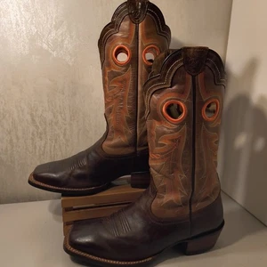 Ariat Wildstock Western Hombres Botas Talla 10.5 EE Cuero Botas de Vaquero Puntera Cuadrada  - Imagen 1 de 20