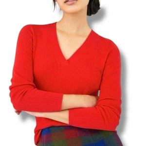Anthropologie Maeve Gr. M Thea V-Ausschnitt Pullover rot OB1243812 - Bild 1 von 6