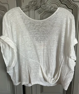 Anthropologie MINDEN CHAN Leinentop Gr. M weiß FunOverTank oder T-Shirt KOSTENLOSER Versand - Bild 1 von 9