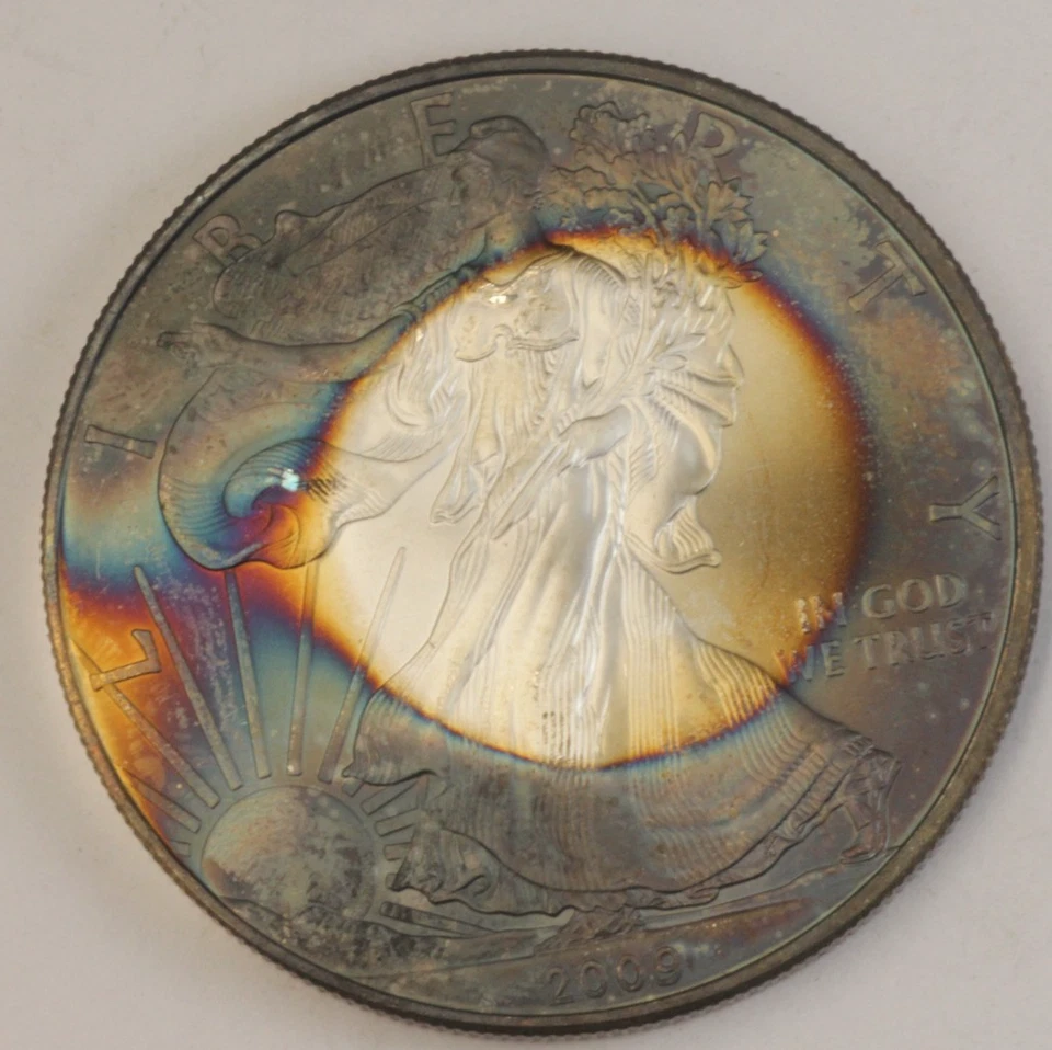 2009 年美国鹰银币 1 盎司 999 精细银币精美色调天然色调 — 第 1/3 张图片