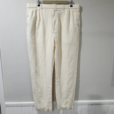 Polo Ralph Lauren Pants Trousers 100% Linen Cuffed Casual Preppy Beach 40x32 - Image 1 of 4