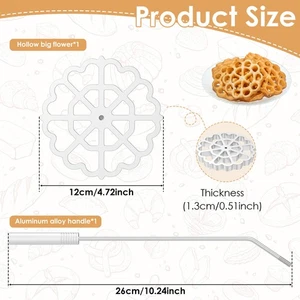 Bunuelos Mold with Handle Aluminum Alloy Rosette Molds 12cm Detachable stGPl - Picture 1 of 11