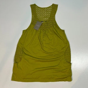 Anthropologie Ric Rac ärmelloses Top Gr. M grün Häkelspitze Shirt mit Taschen neu mit Etikett - Bild 1 von 7