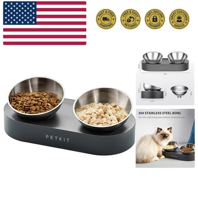 CYBERTAIL - Cuenco elevado de acero inoxidable - Cuencos inclinados para alimentos y piensos, sin... Foto 1 de 4