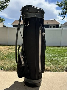VTG Arnold Palmer 14Way Divider 3 Pocket Faux Leather & Canvas Carry Golf Bag - Picture 1 of 9