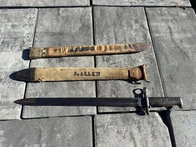 US M1905 '03 Springfield Bayonet M1 Garand WWI WWII Named Id’d 1915 Production - Image 1 of 4