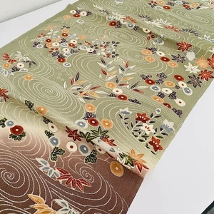 Sage Shore #A 14x41 Vintage Silk Chirimen Japanese Kimono Fabric CJ51 - Picture 1 of 6