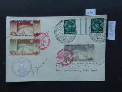 Dt. Reich Raketenpost 1934 Thale-Thälendorf 1/2 1M - 3M + ZD Wz 9 ! - Bild 1 von 4