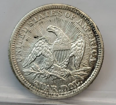 1853 25c Seated Liberty Nice Looking Better Grade Authentic Silver Coin D7 - Image 1 of 2